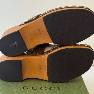 Gucci Gg Authentic Supreme Canvas  Horsebit clogs Style 699187